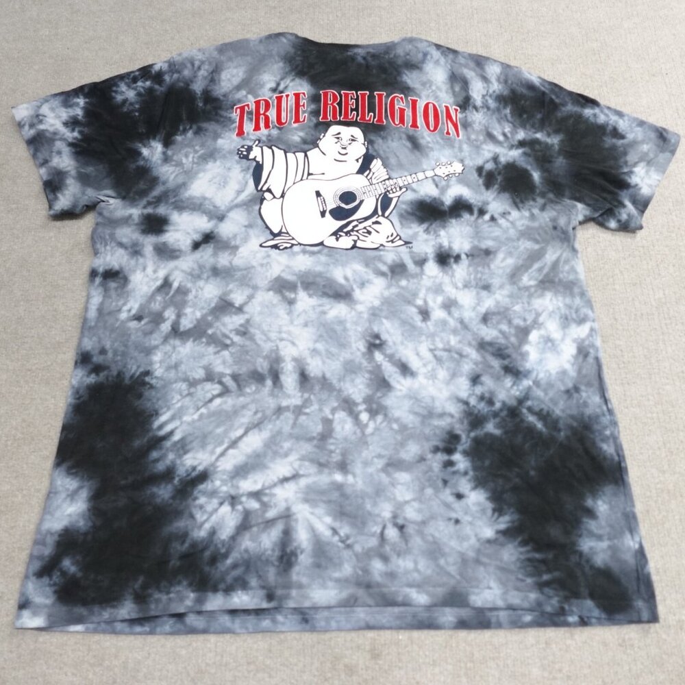 True Religion Black and Gray Tie-Dye Shirt